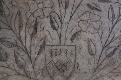 Frescoes in the chapel at Haddon Hall